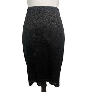Liz Claiborne Skirt size 10 Black Lace Straight Pencil Knee Cocktail Wedding